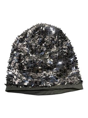 Sequined Black Beanie Hat